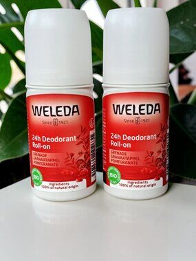 Weleda 24 Hour Roll-On Deodorant, Pomegranate, 1.7 Fluid Ounce (Pack of 2)